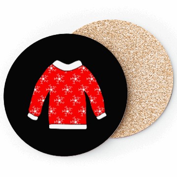 Discover Sweater White Snowflakes Coasters