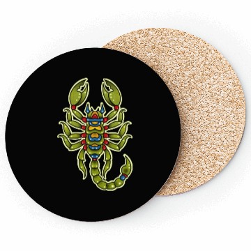 Discover Neotraditional Scorpio In Green Coasters