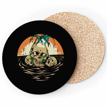 Discover zombie skull beach Coasters
