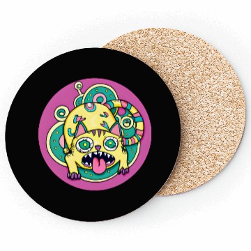 Discover Psychedelic Trippy Cat Coasters