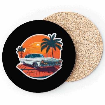 Discover Classic Car Charm: Miami Street Nostalgia Coasters