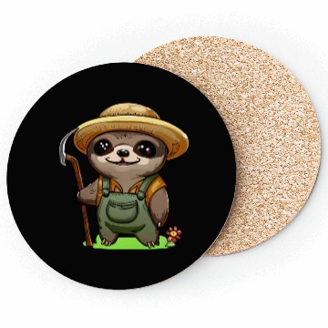 Discover Cozy gardener sloth Coasters