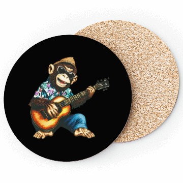 Discover Aloha monkey with guitar Coasters
