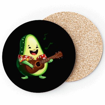 Discover Tropical avocado with guitar Coasters