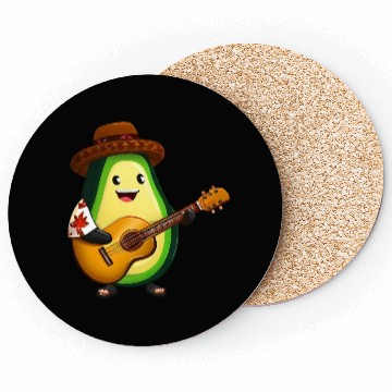 Discover Tropical avocado with guitar Coasters