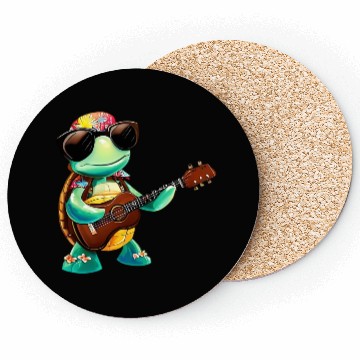 Discover Tropical turtle with guitar Coasters