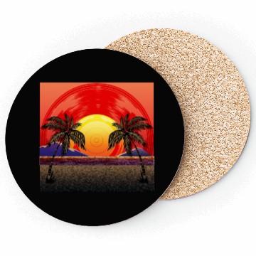 Discover Sunset Vinyl Records Coasters