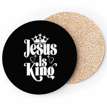 Discover Jesus Is King Love Jesus Christian Christmas Coasters