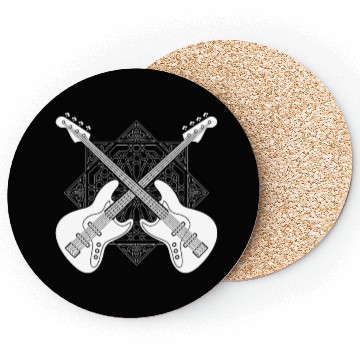 Discover Bass Guitar Bassist Pattern Coasters