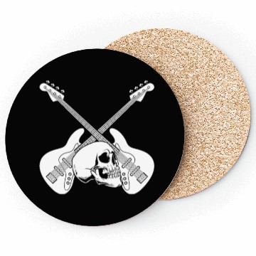 Discover Bass Guitar Bassist Skull Coasters