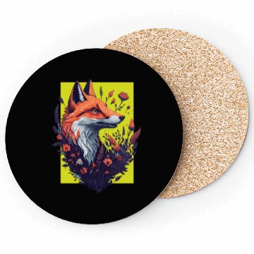 Discover FLOWER FOX YELLOW Coasters