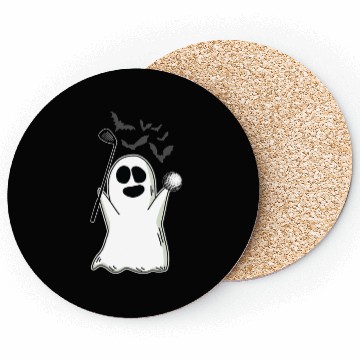 Discover Ghost Playing Golf Lazy DIY Halloween Costume Funn Coasters