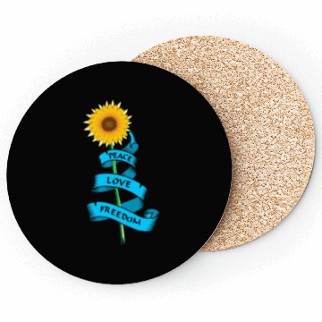 Discover Sunflower Peace love freedom Coasters