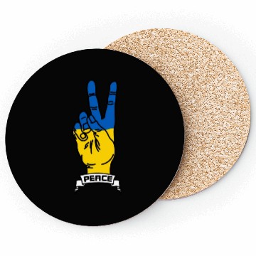 Discover Peace for Ukraine text Coasters