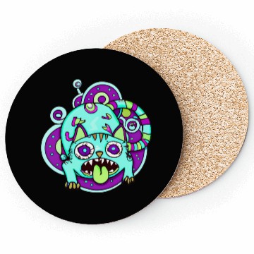 Discover Psychedelic Trippy Cat Coasters
