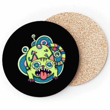 Discover Psychedelic Trippy Cat Coasters