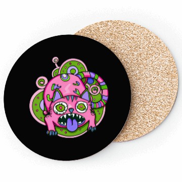 Discover Psychedelic Trippy Cat Coasters