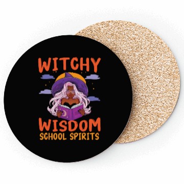 Discover Witchy Wisdom School Spirits Teacher Halloween Coasters
