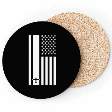 Discover Aircraft Pilot USA Flag Runway Coasters