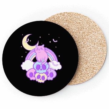 Discover Pastel Goth Cat Skull Lover Cute Gothic Yami Coasters