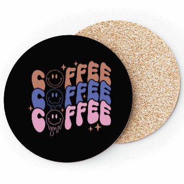 Discover Coffee Melting Face Coffee Lover Typography Coasters