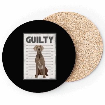 Discover Guilty Weimaraner Mug Shot Coasters