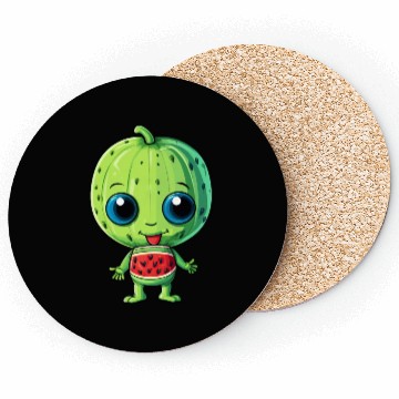 Discover Green Alien & Watermelon: A Galactic Fusion Coasters