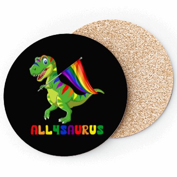 Discover Rainbow Ally Saurus Embracing Diversity Coasters