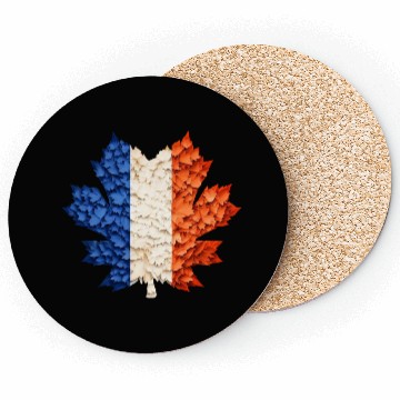 Discover French Flag in Autumn Leaves: Maple Leaf Design Coasters