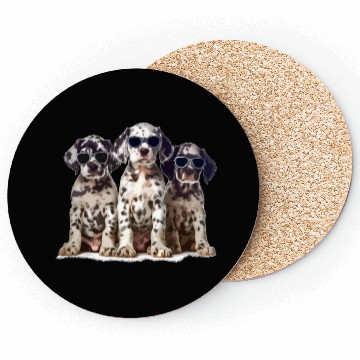 Discover Dalmatian with Glasses Funny Dog Lover Design Coasters