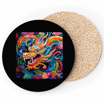 Discover dragon pattern circle pentel color Coasters