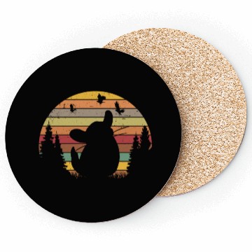 Discover Chinchilla Retro Cotton Mouse Vintage Coasters