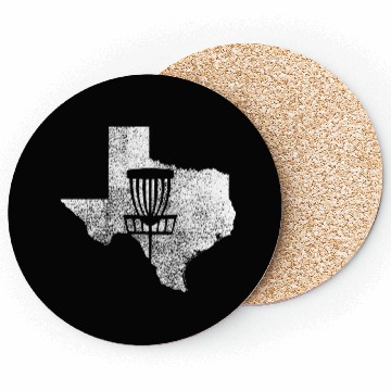 Discover Texas Disc Golf State with Basket Distressed Graph Coasters