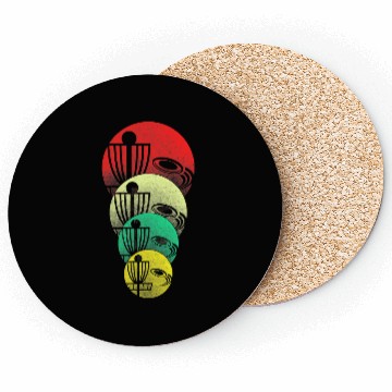 Discover Retro Frisbee Disc Golf Coasters