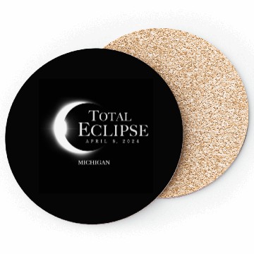 Discover Michigan 2024 Eclipse Souvenir April 8 Memento Coasters