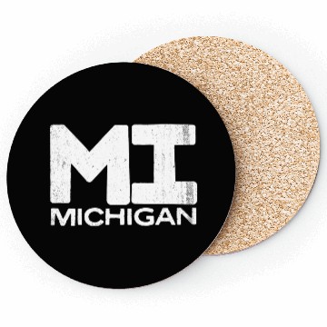 Discover Mi Michigan State Vintage Typography Coasters