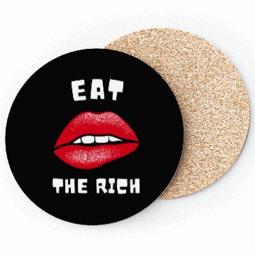 Discover Eat The Rich Red Lips Socialist Coasters
