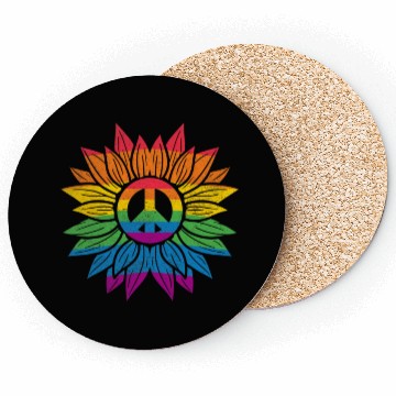 Discover Rainbow Sunflower Love Is Love LGBT Gay Lesbian Coasters