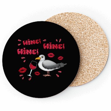 Discover Wine Seagull Bird Lover Shorebird Seagulls Coasters