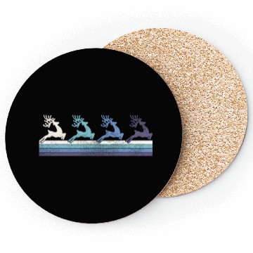 Discover Gradient Reindeer Silhouette Coasters