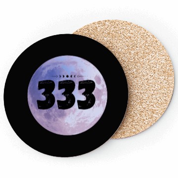 Discover Purple Moon Angel Numbers 333 Coasters