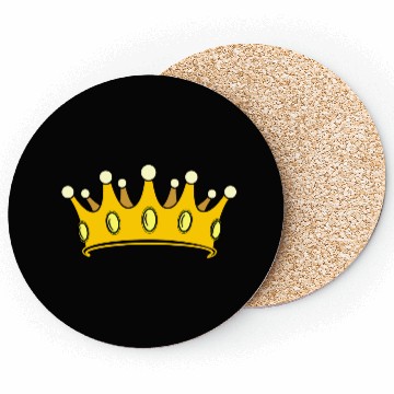 Discover Crown gold colored with pearls Coasters