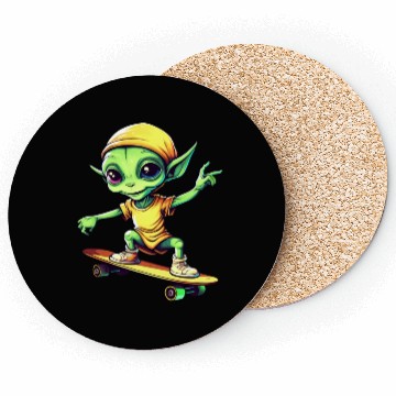 Discover Green Alien Skateboarder: Intergalactic Moves Coasters