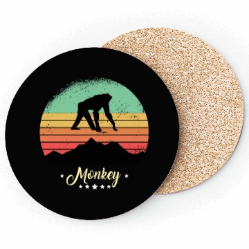 Discover Monkey Vintage Animals Retro Sunset Ape Coasters