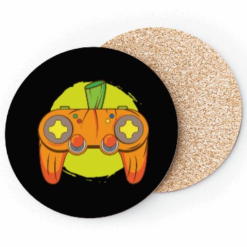 Discover Gamer Life Halloween Pumpkin Head Video Game Coasters
