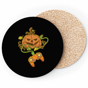 Discover Halloween Jack O Lantern Video Game Controller Coasters