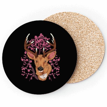 Discover Cherry blossom forest animal gift Sakura deer Coasters