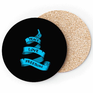 Discover Peace love freedom blue Coasters