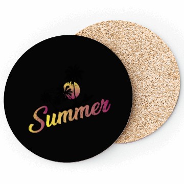 Discover Summer Typography Coasters Design