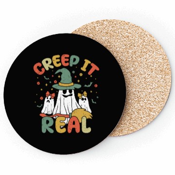 Discover Retro Vintage Ghost Lazy Creepy Halloween Coasters